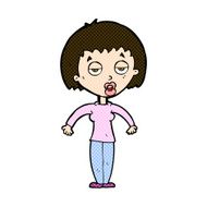 comic cartoon woman shrugging shoulders N146