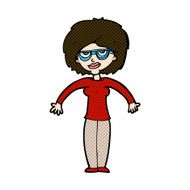 comic cartoon woman shrugging shoulders N147