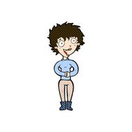 comic cartoon crazy excited woman N6
