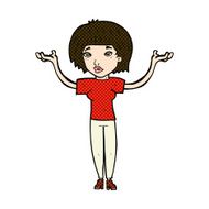 comic cartoon woman shrugging shoulders N148