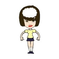 comic cartoon woman with idea N77