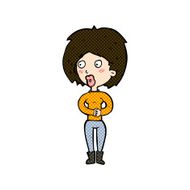 comic cartoon surprised woman N72