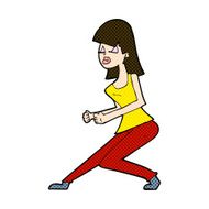 comic cartoon crazy dancing girl N3