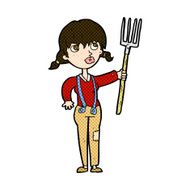 comic cartoon farmer girl N3