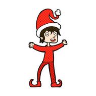 comic cartoon excited christmas elf N3