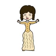 comic cartoon worried victorian woman N3