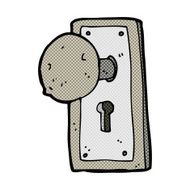comic cartoon old door knob