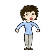 comic cartoon woman shrugging shoulders N150