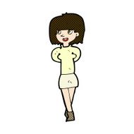 comic cartoon happy woman N74