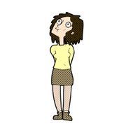 comic cartoon curious woman N18