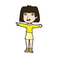 comic cartoon happy woman pointing N21