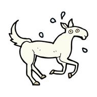 comic cartoon horse sweating N3