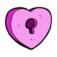comic cartoon heart with keyhole N7