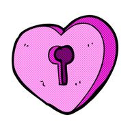 comic cartoon heart with keyhole N8