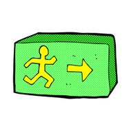 comic cartoon exit sign N6