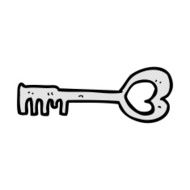 comic cartoon heart shaped key N6