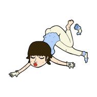 comic cartoon woman floating N3