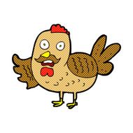 comic cartoon old rooster N3