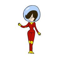 comic cartoon space woman N9