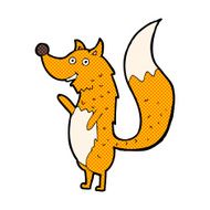 comic cartoon waving fox N3