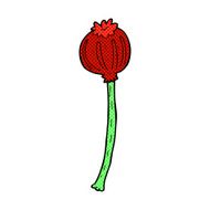 comic cartoon dried poppy N9