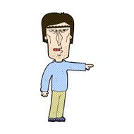 comic cartoon pointing man N27