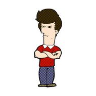 comic cartoon man with folded arms N8