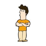 comic cartoon man with folded arms N9