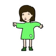 comic cartoon woman in patched clothing N3