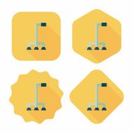 walking stick flat icon with long shadow N19
