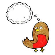 cartoon robin with thought bubble N35