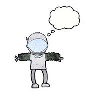 cartoon astronaut with thought bubble N118