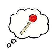 cartoon lollipop with thought bubble N3