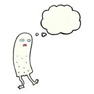 cartoon funny ghost with thought bubble N21