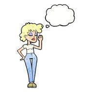 cartoon woman ignoring with thought bubble N27