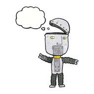 cartoon robot with thought bubble N175