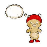 cartoon cute teddy bear with thought bubble N40