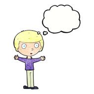 cartoon surprised man with thought bubble N140