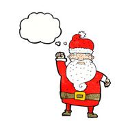 cartoon angry santa claus with thought bubble N19
