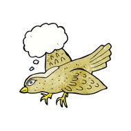 cartoon bird with thought bubble N266