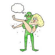 cartoon swamp monster carrying woman N2