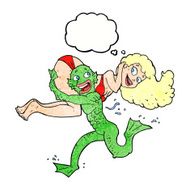 cartoon woman and swamp monster N2