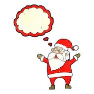 cartoon santa claus with thought bubble N194