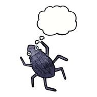 cartoon bug with thought bubble N38