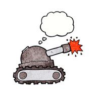 cartoon tank with thought bubble N3