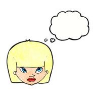 Cartoon Annoyed Woman With Thought Bubble N182