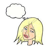 Cartoon Annoyed Woman With Thought Bubble N183