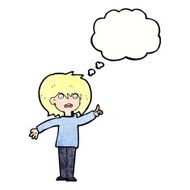 cartoon woman asking question with thought bubble N31