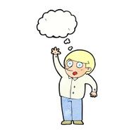 cartoon man asking question with thought bubble N49