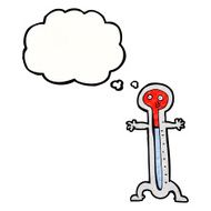 cartoon thermometer with thought bubble N11